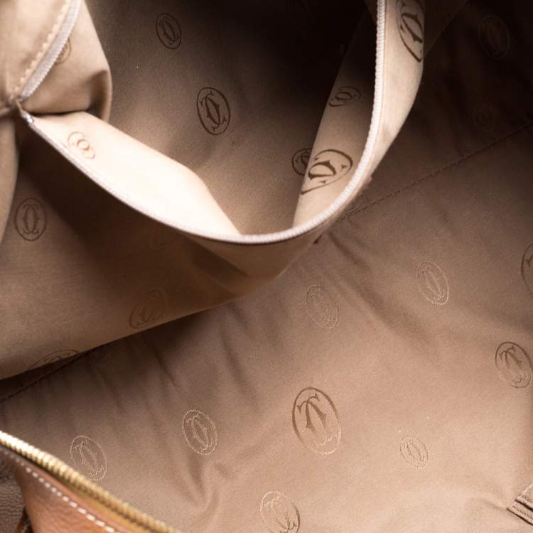 Pre Owned Cartier Brown Leather Large Marcello de Cartier Bag