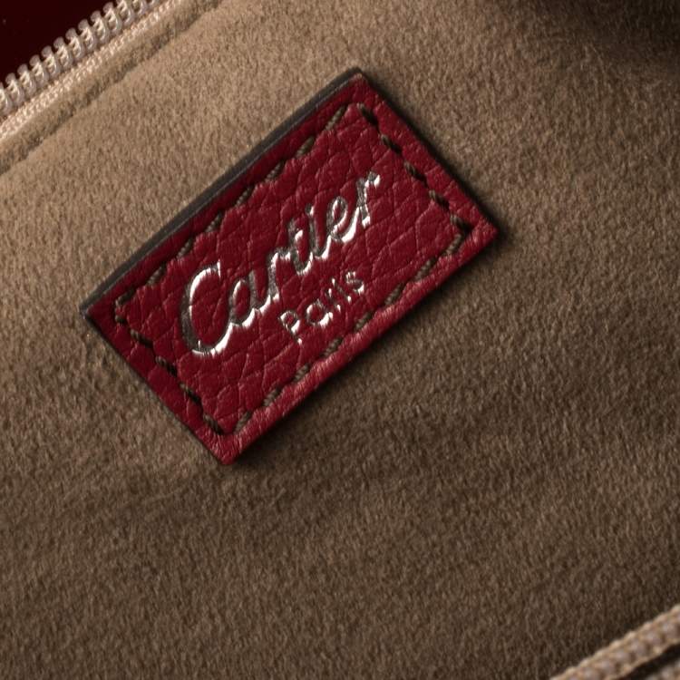 Pre Owned Cartier Red Leather Chain Tote