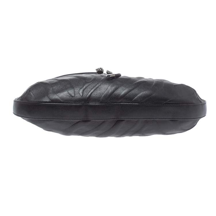 Pre Owned Cartier Black Leather Small Panthere de Cartier Bag