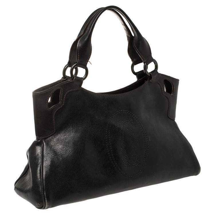 Pre Owned Cartier Black Leather Small Marcello De Cartier Bag