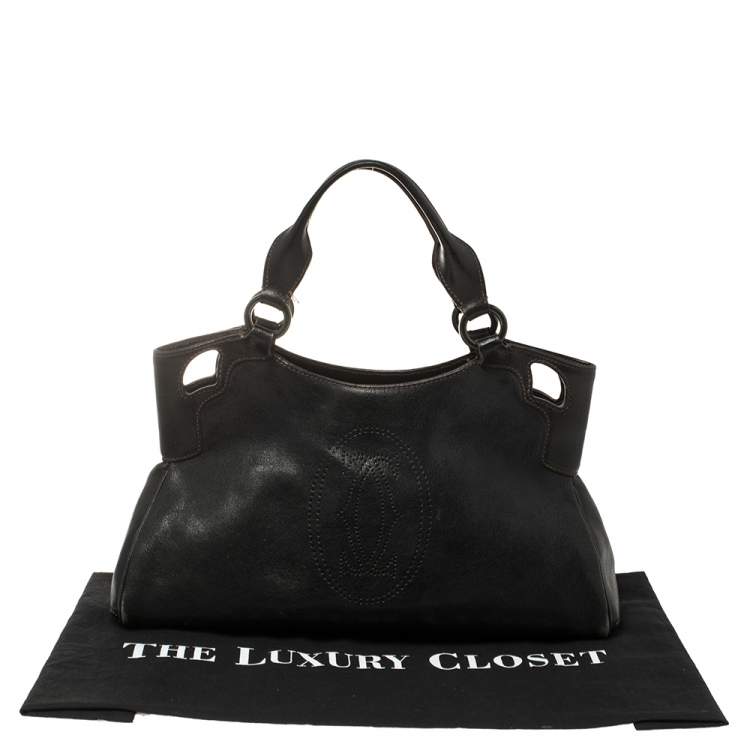 Pre Owned Cartier Black Leather Small Marcello De Cartier Bag