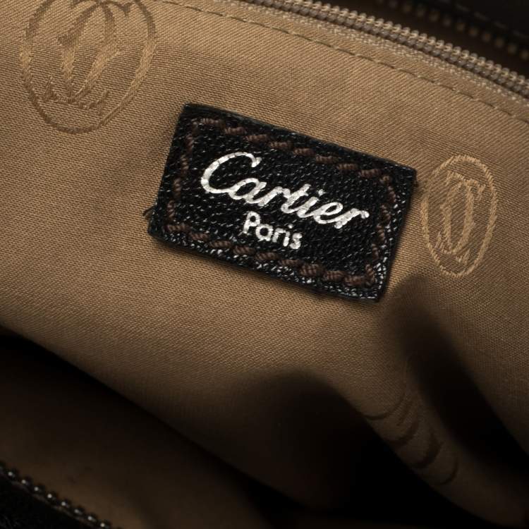 Pre Owned Cartier Black Leather Small Marcello De Cartier Bag