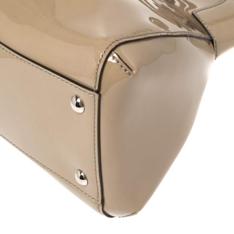 Pre Owned Cartier Beige Patent Leather Large Marcello de Cartier Bag