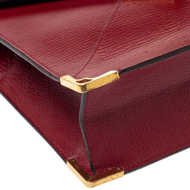 Pre Owned Cartier Red Leather Envelope Shoulder Bag