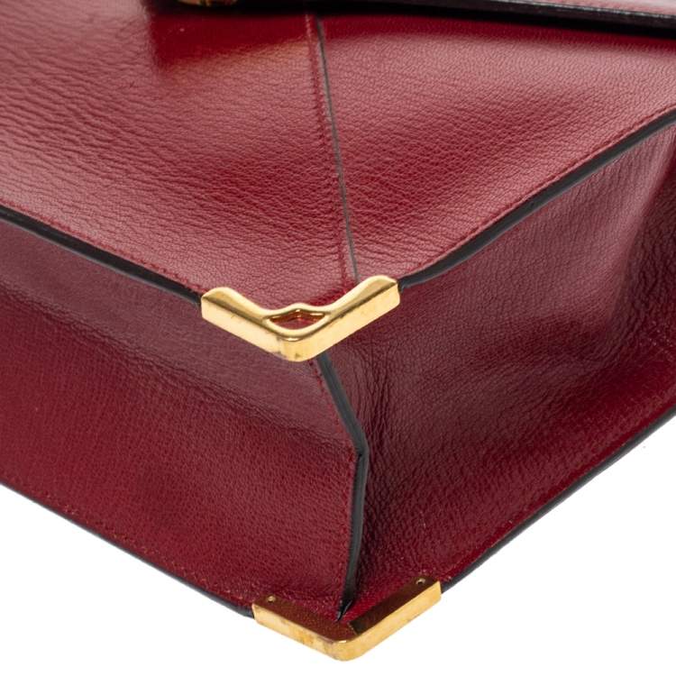 Pre Owned Cartier Red Leather Envelope Shoulder Bag