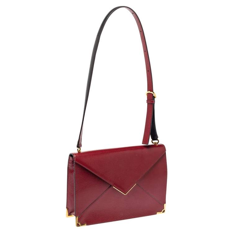 Pre Owned Cartier Red Leather Envelope Shoulder Bag