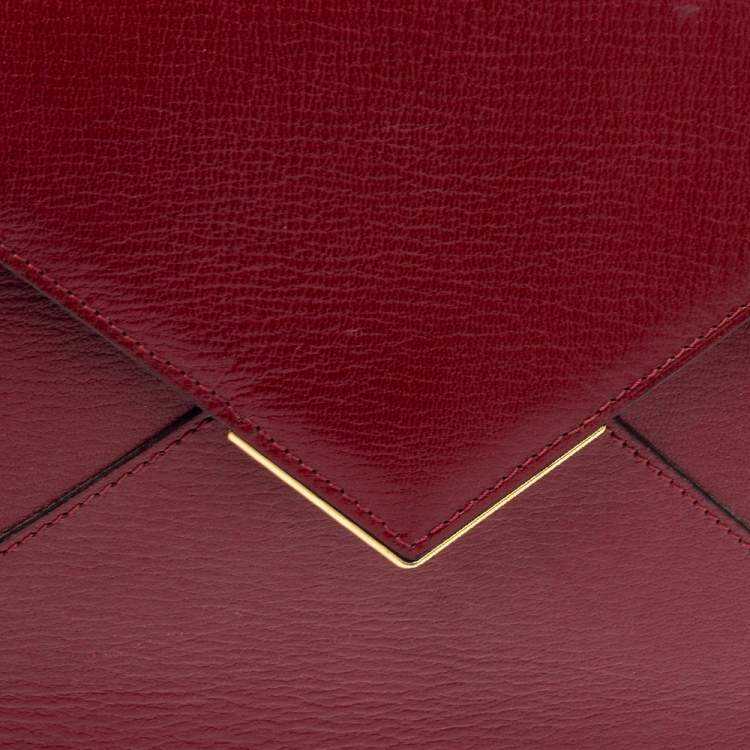 Pre Owned Cartier Red Leather Envelope Shoulder Bag