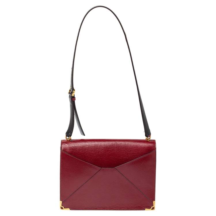 Pre Owned Cartier Red Leather Envelope Shoulder Bag