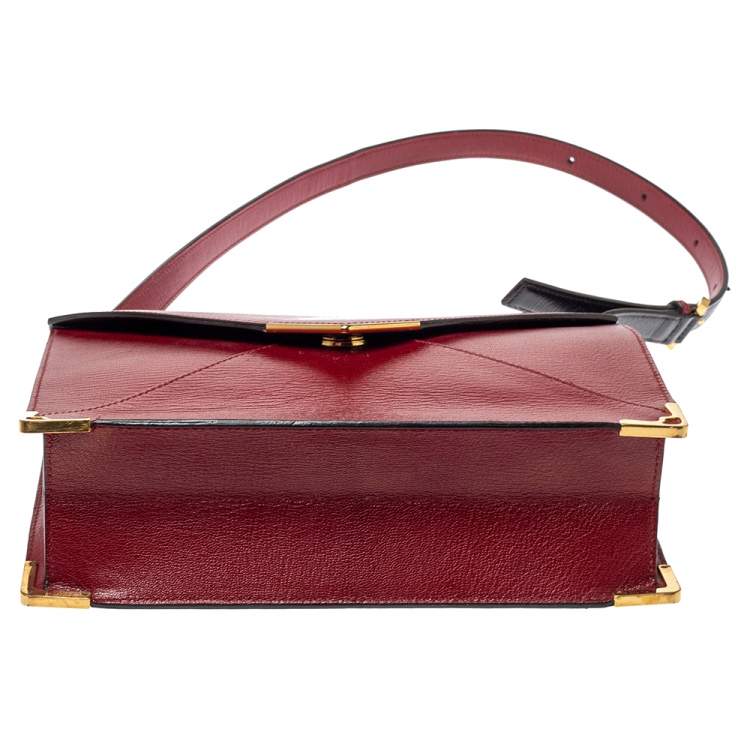 Pre Owned Cartier Red Leather Envelope Shoulder Bag