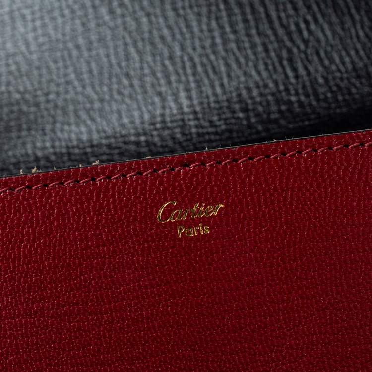 Pre Owned Cartier Red Leather Envelope Shoulder Bag