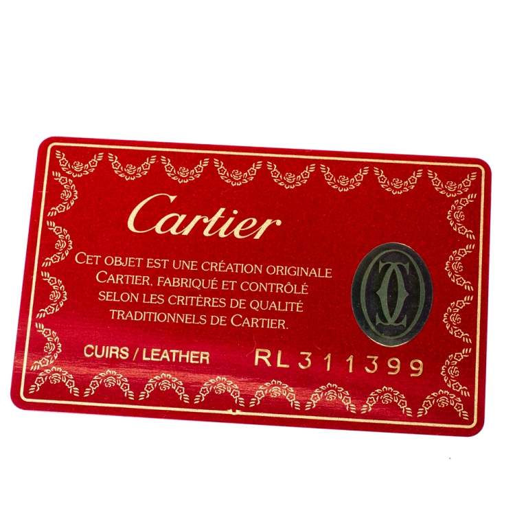 Pre Owned Cartier Brown Leather Marcello Zip Around Wallet