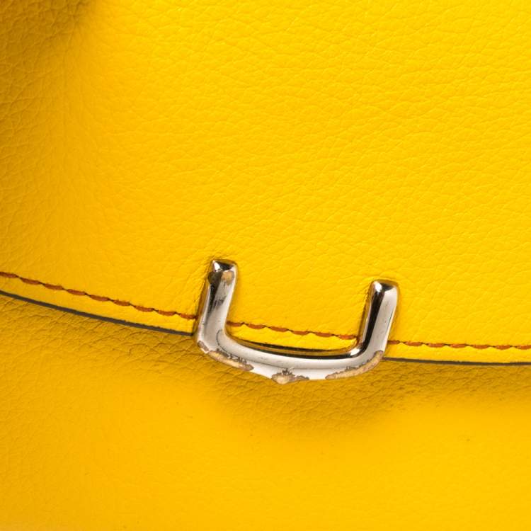 Pre Owned Cartier Yellow Leather Small C de Cartier Compact Wallet 