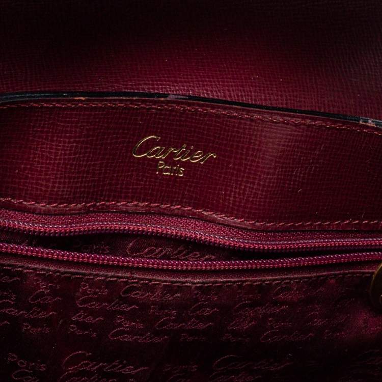 Pre Owned Cartier Burgundy Leather Happy Birthday Hobo