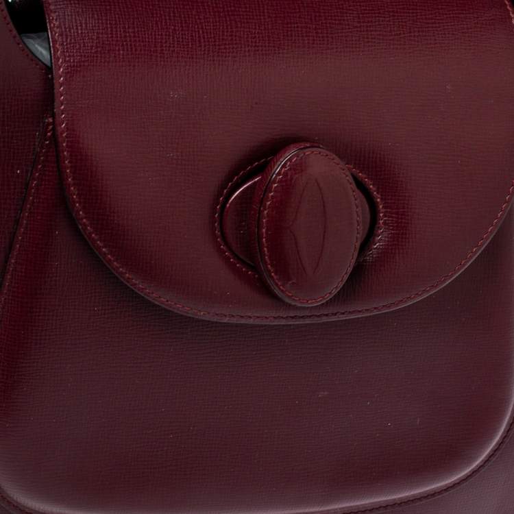 Pre Owned Cartier Burgundy Leather Happy Birthday Hobo