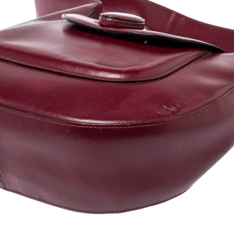 Pre Owned Cartier Burgundy Leather Happy Birthday Hobo