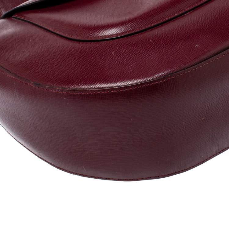 Pre Owned Cartier Burgundy Leather Happy Birthday Hobo