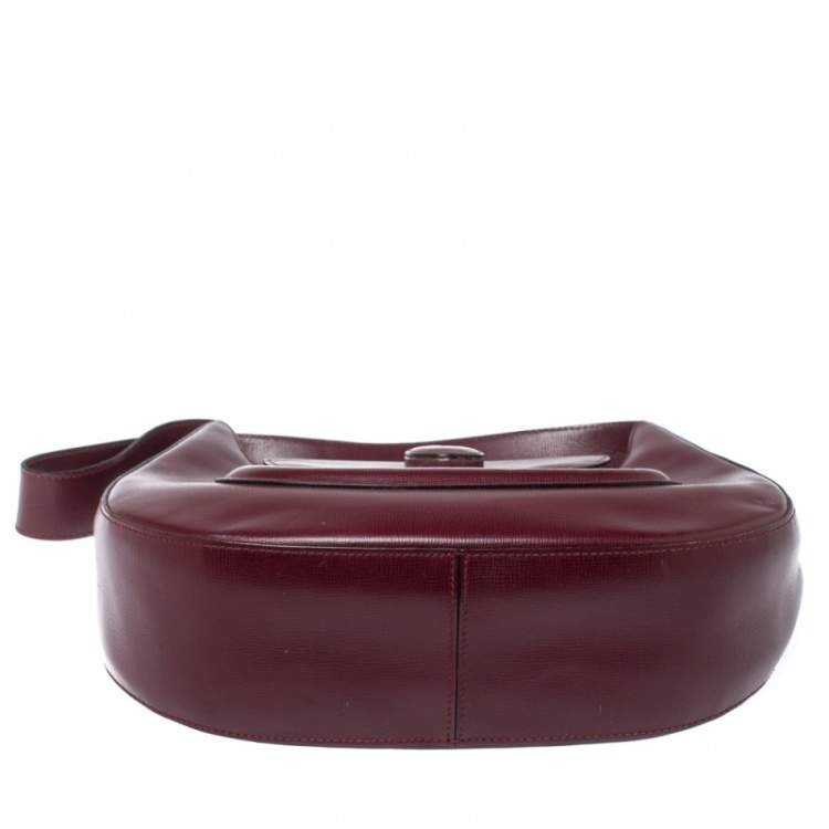 Pre Owned Cartier Burgundy Leather Happy Birthday Hobo