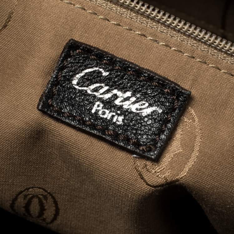 Pre Owned Cartier Black Leather Marcello de Cartier Tote