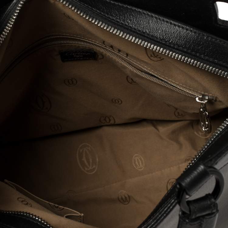 Pre Owned Cartier Black Leather Marcello de Cartier Tote