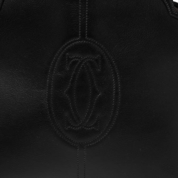 Pre Owned Cartier Black Leather Marcello de Cartier Tote
