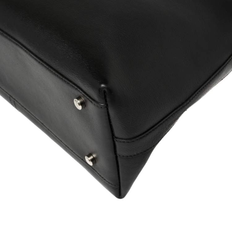 Pre Owned Cartier Black Leather Marcello de Cartier Tote