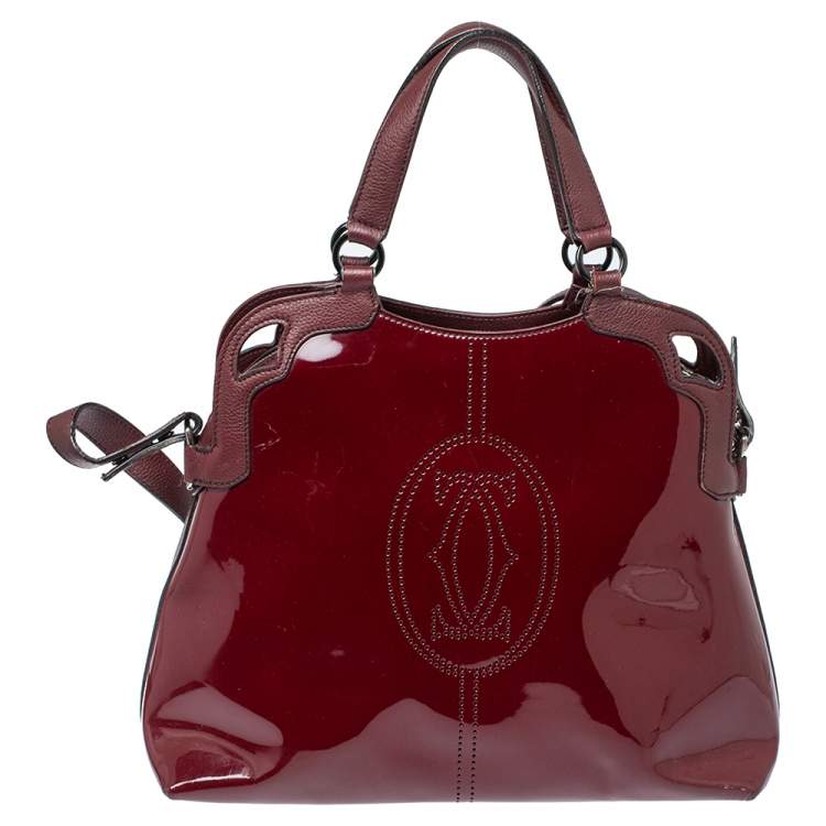 مملوكة مسبقًا Cartier Red Patent Leather Marcello de Cartier Satchel