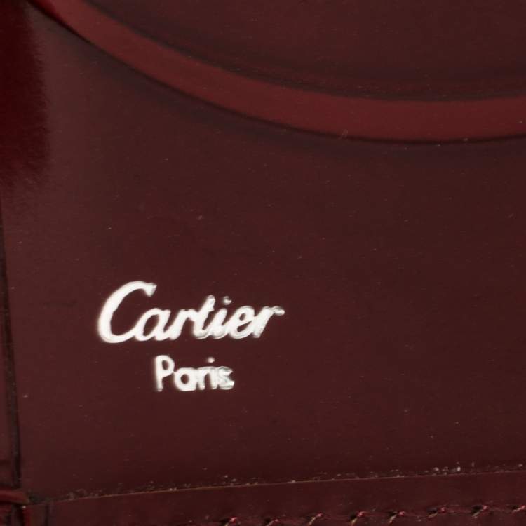 مملوكة مسبقًا Cartier Red Patent Leather Happy Birthday Wallet