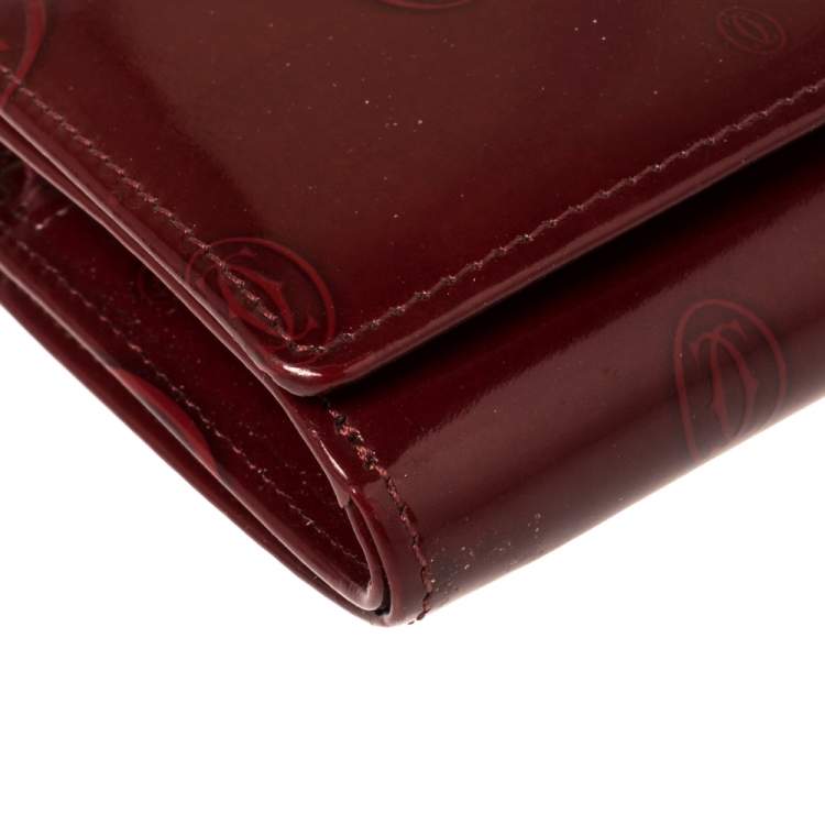 مملوكة مسبقًا Cartier Red Patent Leather Happy Birthday Wallet
