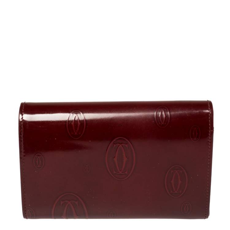 مملوكة مسبقًا Cartier Red Patent Leather Happy Birthday Wallet