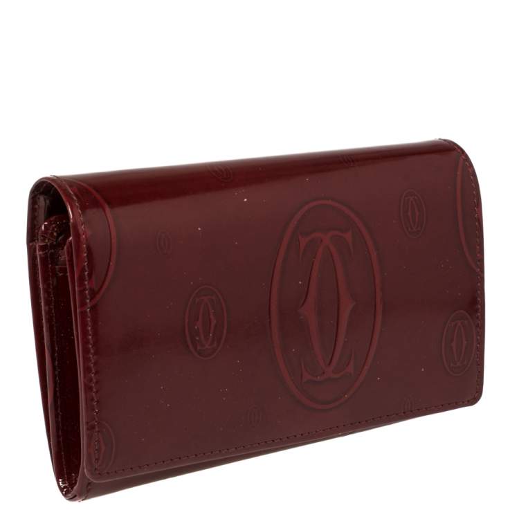 مملوكة مسبقًا Cartier Red Patent Leather Happy Birthday Wallet