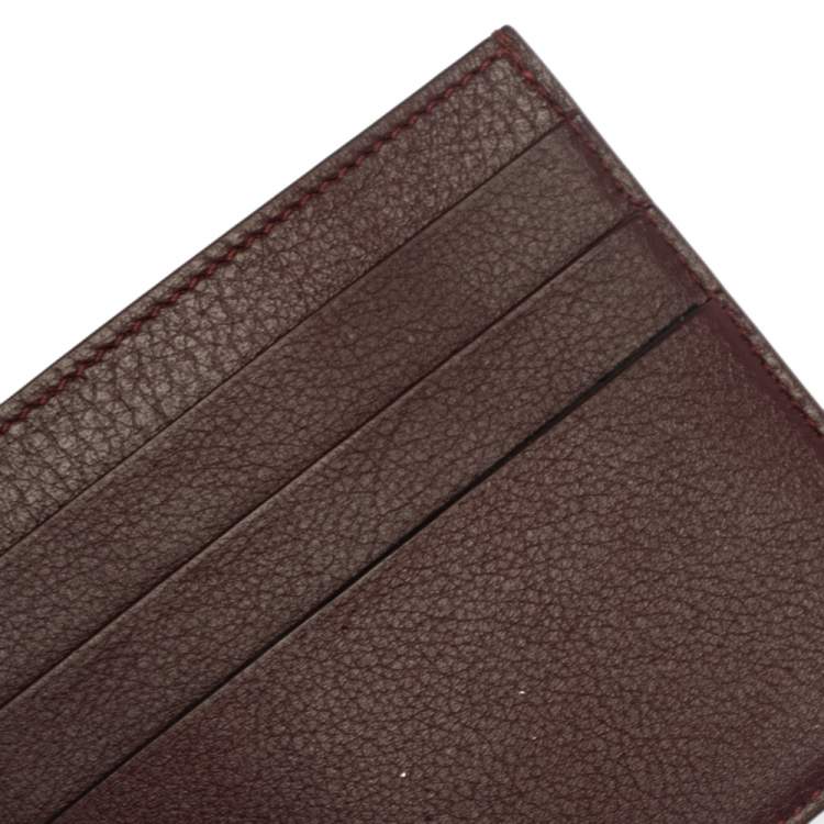 Pre Owned Cartier Burgundy Leather Simple Card Holder