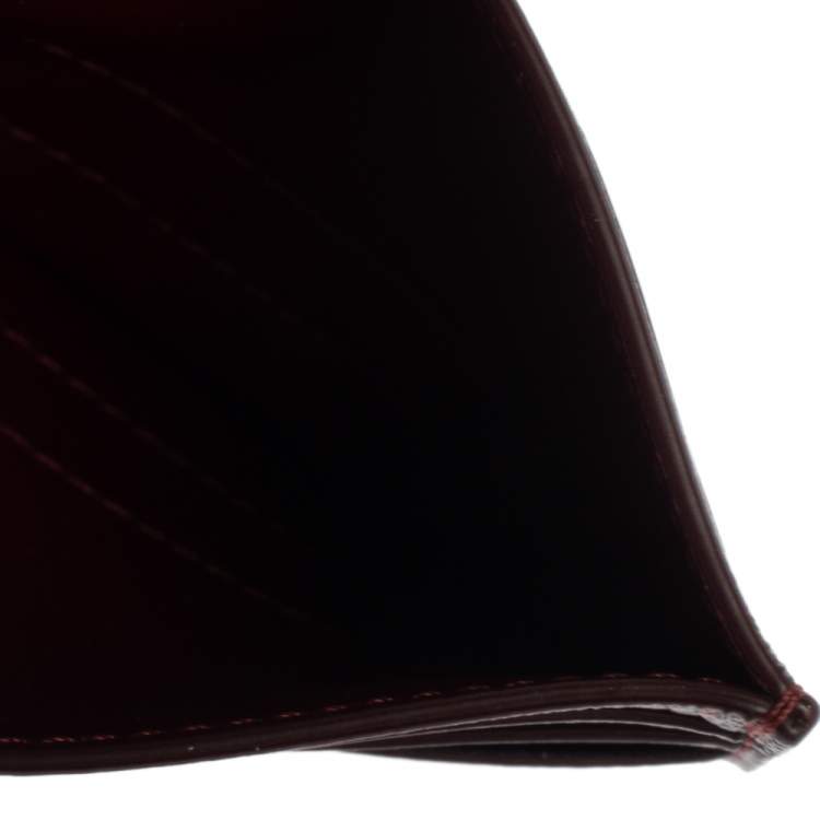 Pre Owned Cartier Burgundy Leather Simple Card Holder