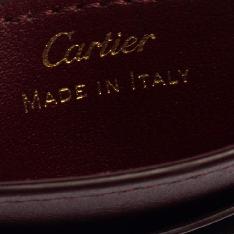 Pre Owned Cartier Burgundy Leather Simple Card Holder