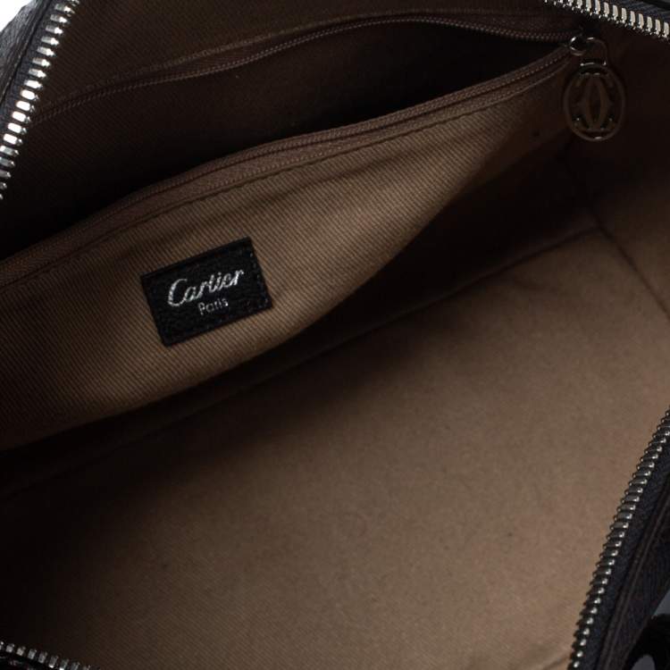 Pre Owned Cartier Black Patent Leather Marcello de Cartier Bowler Bag