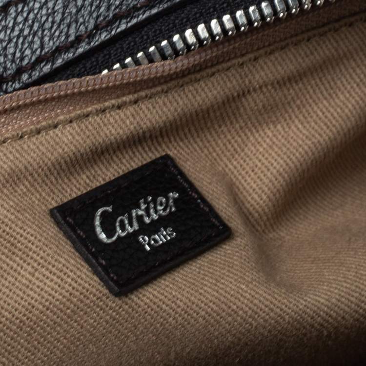 Pre Owned Cartier Black Patent Leather Marcello de Cartier Bowler Bag
