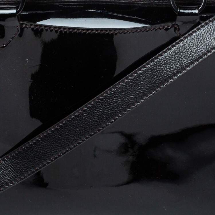 Pre Owned Cartier Black Patent Leather Marcello de Cartier Bowler Bag