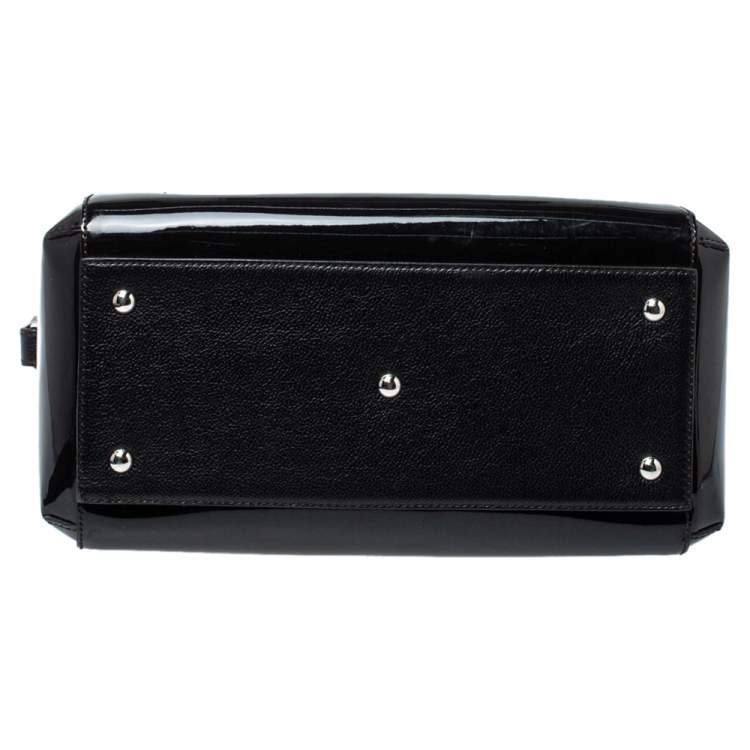 Pre Owned Cartier Black Patent Leather Marcello de Cartier Bowler Bag