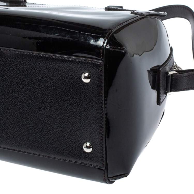 Pre Owned Cartier Black Patent Leather Marcello de Cartier Bowler Bag