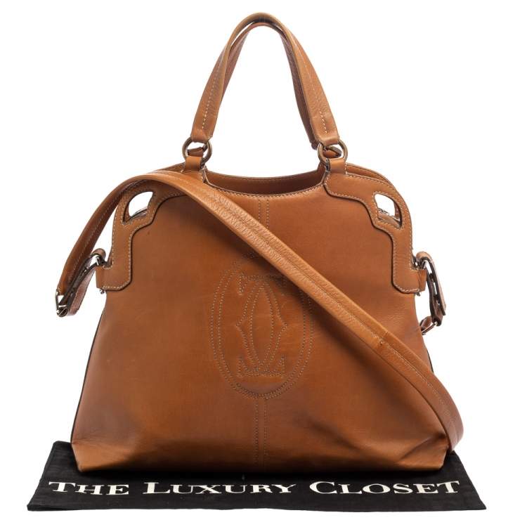 Pre Owned Cartier Tan Leather Marcello de Cartier Satchel