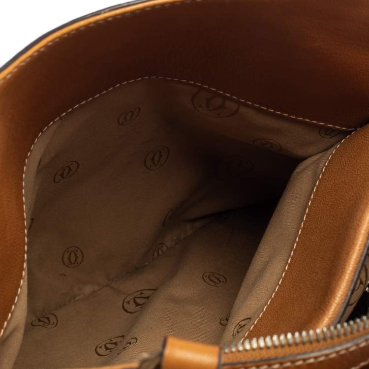 Pre Owned Cartier Tan Leather Marcello de Cartier Satchel