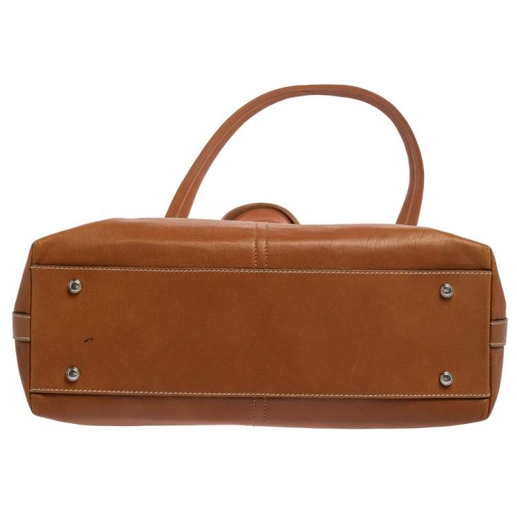 Pre Owned Cartier Tan Leather Marcello de Cartier Satchel