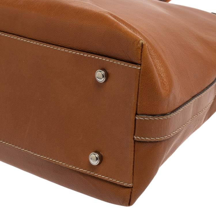 Pre Owned Cartier Tan Leather Marcello de Cartier Satchel