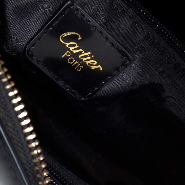 Pre Owned Cartier Black Leather Happy Birthday Satchel