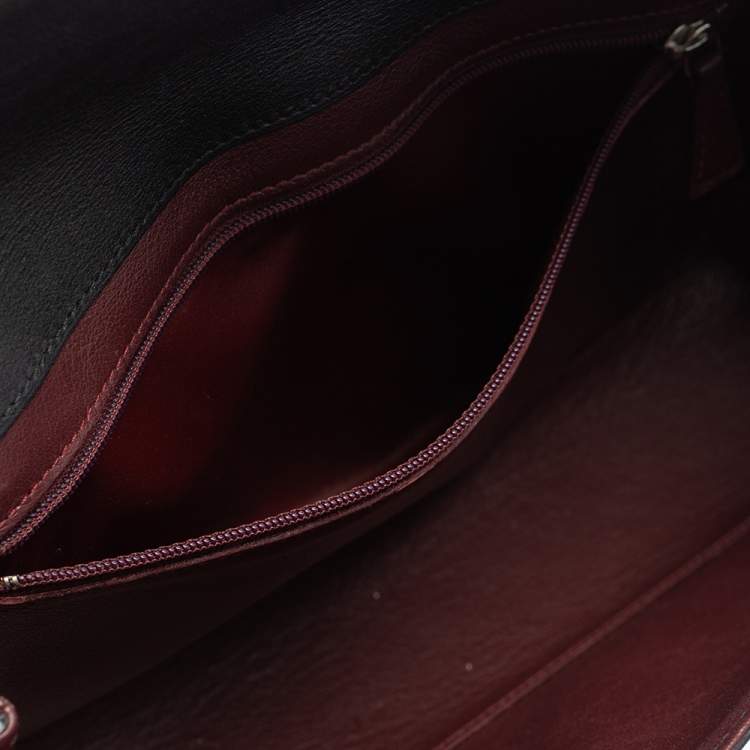 Pre Owned Cartier Black Leather Happy Birthday Cabochon Flap Bag