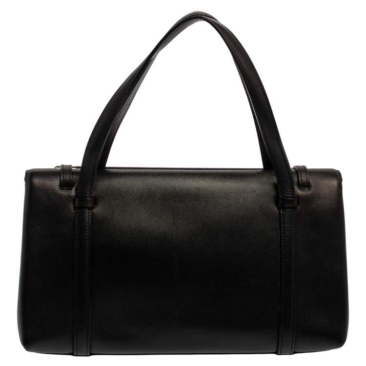Pre Owned Cartier Black Leather Happy Birthday Cabochon Flap Bag