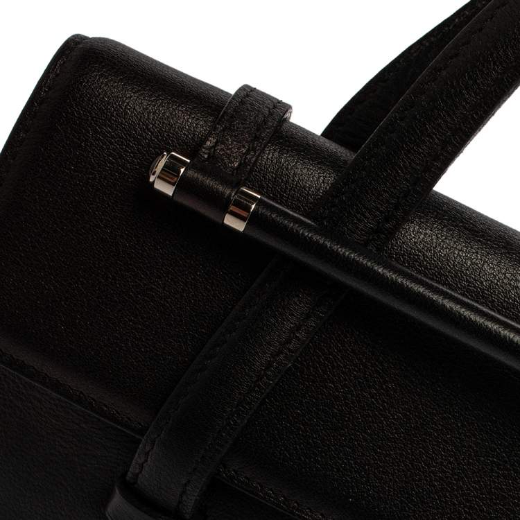 Pre Owned Cartier Black Leather Happy Birthday Cabochon Flap Bag