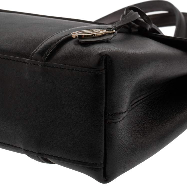 Pre Owned Cartier Black Leather Happy Birthday Cabochon Flap Bag