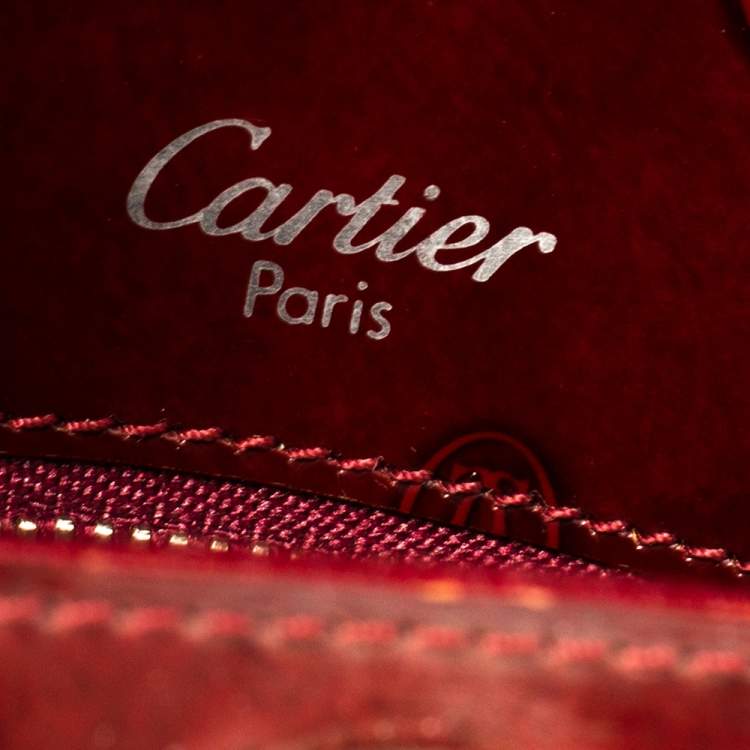 Pre Owned Cartier Burgundy Patent Leather Happy Birthday Shoulder Bag