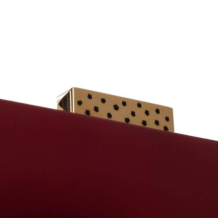 Pre Owned Cartier Red Patent Leather Chain Clutch