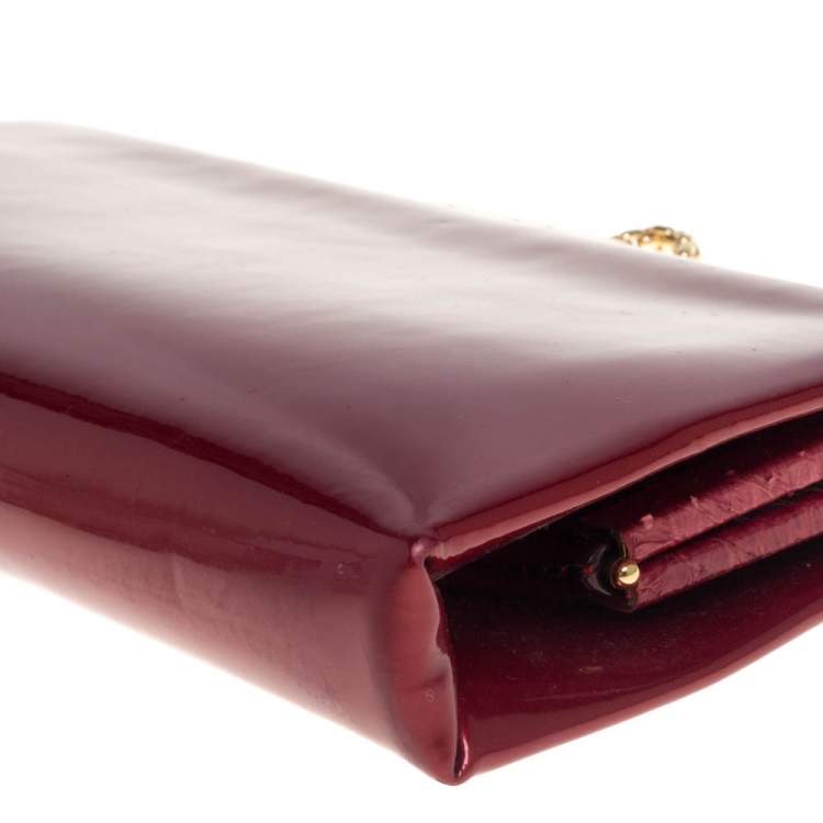 Pre Owned Cartier Red Patent Leather Chain Clutch